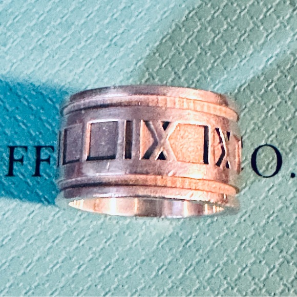 Tiffany & Co. Jewelry - TIFFANY& CO. Atlas 1995 Roman Number SV 925 Ring. Size 6 Freshly Polished Nice!